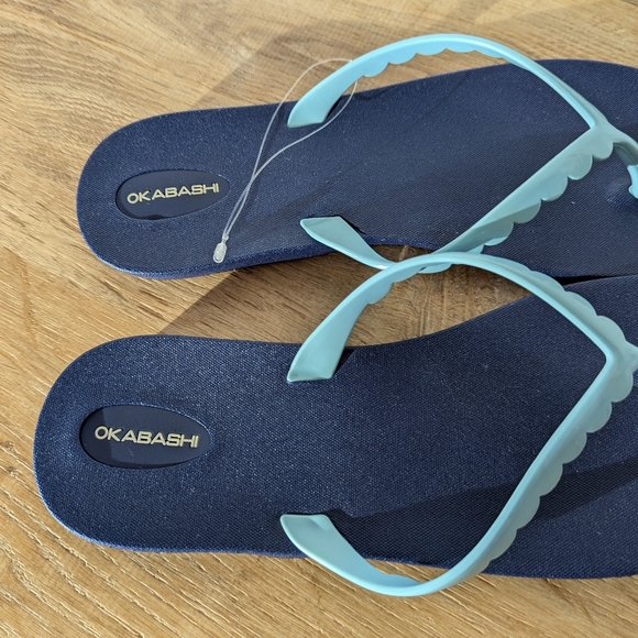 Okabashi Blue Scalloped FlipFlops - Picture 2 of 4